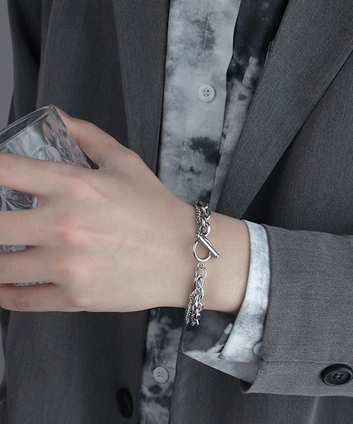 B.I.D. ブレスレット 「Bz」二連シルバーチェーンブレスレット/メンズ