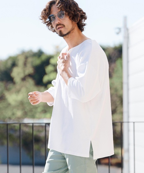CAMBIO（カンビオ） tシャツ mlt5521- キーネックパイル7分袖