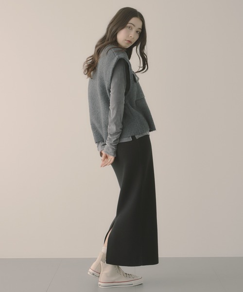 「saloon」 ニットベスト FREE ブルー レディース_画像7