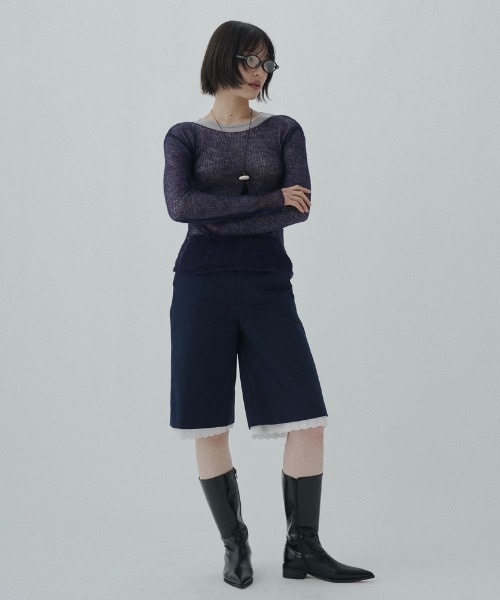 FEKETE cotton lace half pants レース ハーフパンツ FEKETE（フェケテ） ワイドパンツ ハーフパンツ パンツ 短パン cotton