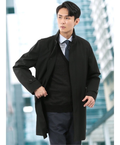 TAKA-Q（タカキュー） ステンカラーコート コート 「防風 フード脱着