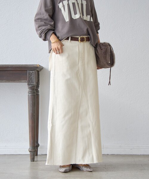 RIVE DROITE（リヴドロワ） デニムスカート 38 ライトグレー