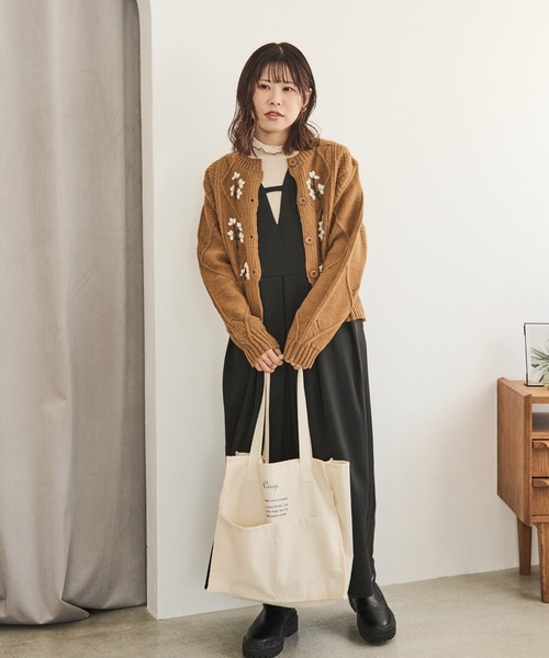 「Crisp」 ニットカーディガン FREE アイボリー レディース_画像2