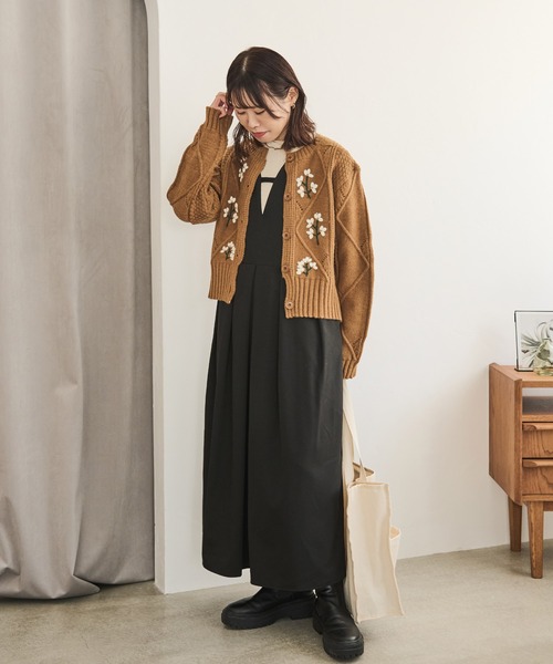 「Crisp」 ニットカーディガン FREE アイボリー レディース_画像3