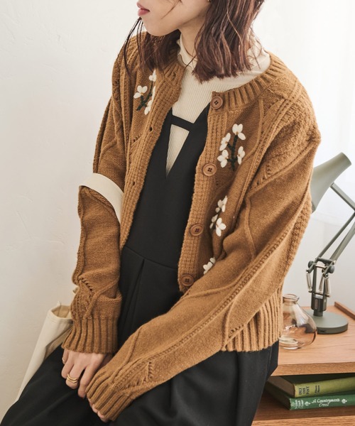 「Crisp」 ニットカーディガン FREE アイボリー レディース_画像5