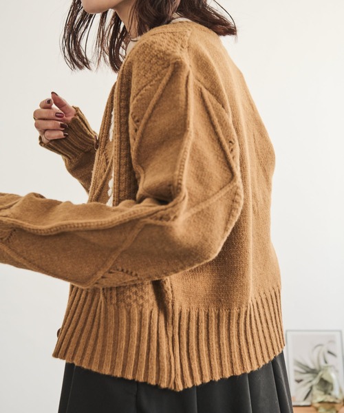 「Crisp」 ニットカーディガン FREE アイボリー レディース_画像7