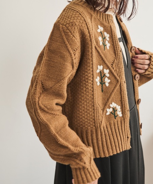 「Crisp」 ニットカーディガン FREE アイボリー レディース_画像8