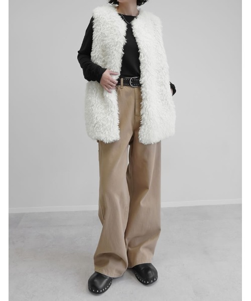 「Re:EDIT」 ベスト MEDIUM グレー レディース_画像4