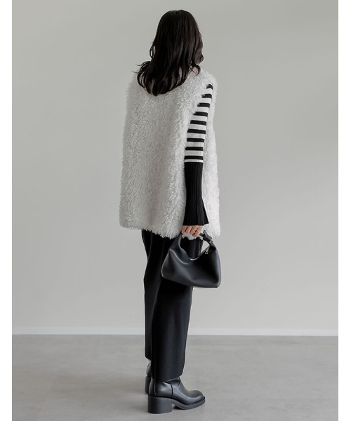 「Re:EDIT」 ベスト MEDIUM グレー レディース_画像6