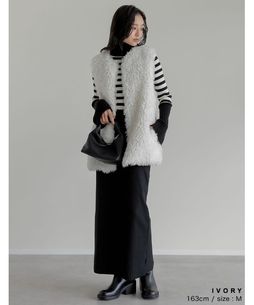 「Re:EDIT」 ベスト MEDIUM グレー レディース_画像7