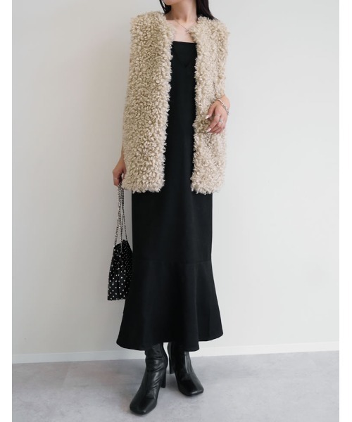 「Re:EDIT」 ベスト MEDIUM グレー レディース_画像9