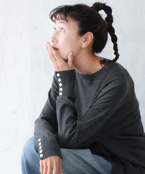 「soulberry」 長袖ニット 4L ブラウン レディース_画像2