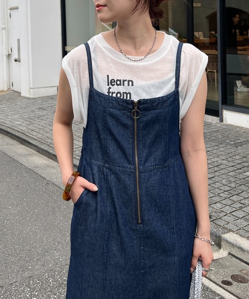 「un dix cors」 キャミソールワンピース L ブルー レディース_画像2