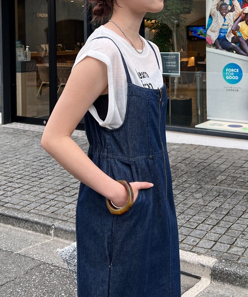 「un dix cors」 キャミソールワンピース L ブルー レディース_画像3