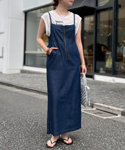 「un dix cors」 キャミソールワンピース L ブルー レディース_画像5