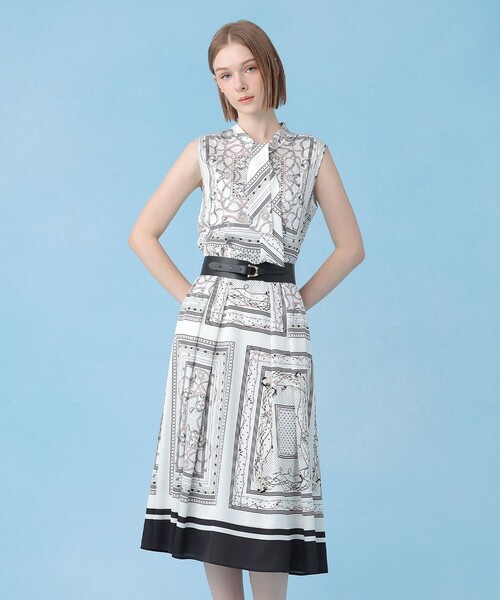 ANAYI（アナイ） ワンピース スカーフプリントボウタイ ワンピース