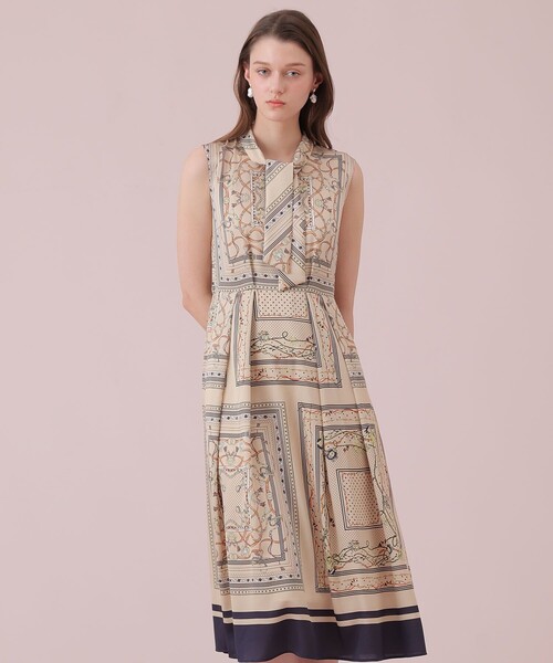 ANAYI（アナイ） ワンピース スカーフプリントボウタイ ワンピース