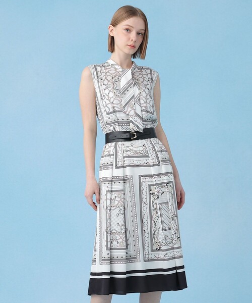 ANAYI（アナイ） ワンピース スカーフプリントボウタイ ワンピース