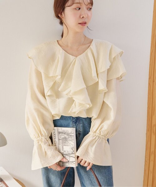 Discoat（ディスコート） ブラウス シャツ シアーフリルブラウス