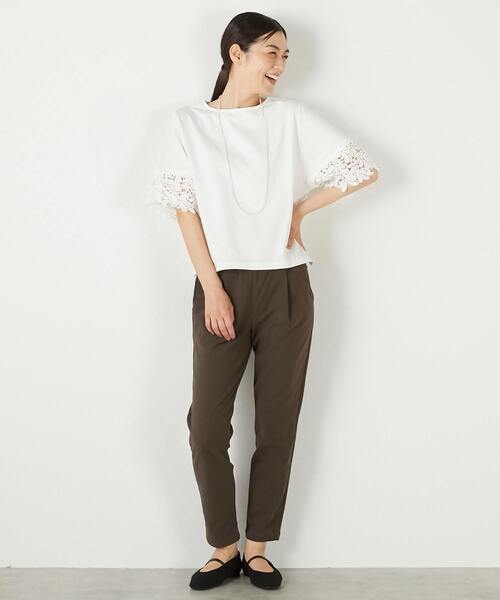 「MELROSE claire」 半袖カットソー FREE オフホワイト レディース_画像9