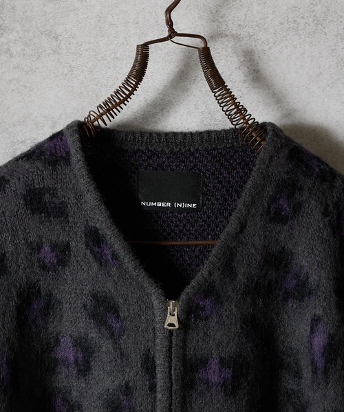 「NUMBER (N)INE」 ニットカーディガン 3 チャコール メンズ_画像3