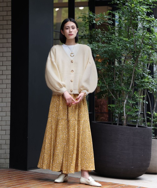 「ELFRANK」 ニットカーディガン FREE グリーン レディース_画像3