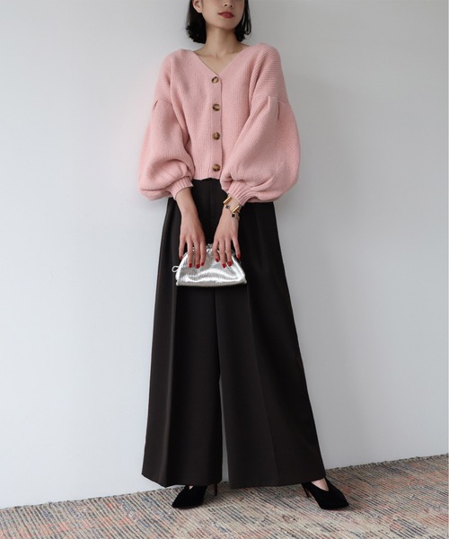 「ELFRANK」 ニットカーディガン FREE グリーン レディース_画像4