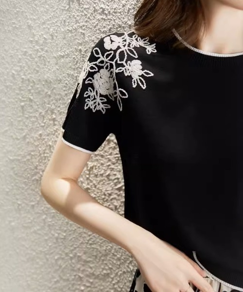 「deux amour」 半袖ニット FREE ホワイト レディース_画像7