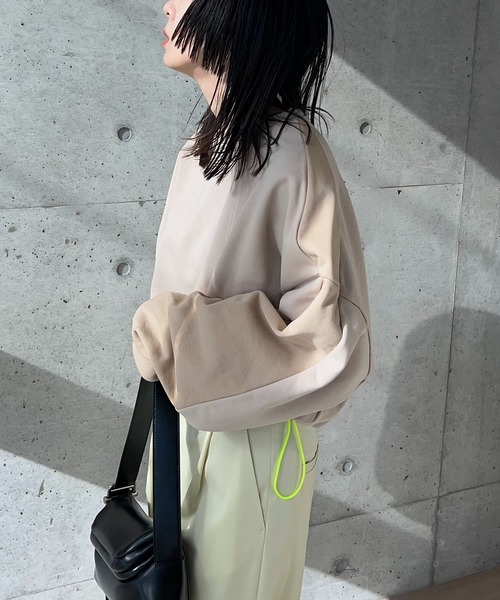 「y/m by RIKA」 スウェットカットソー FREE ネイビー レディース_画像2