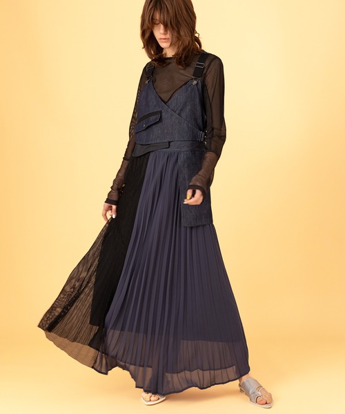 「AULA AILA」 サロペットスカート 1 ネイビー レディース_画像2