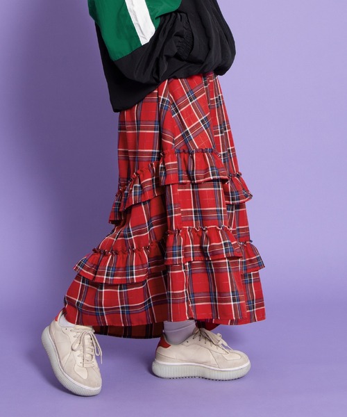 「PUNYUS」 ロングスカート 1 レッド レディース_画像2