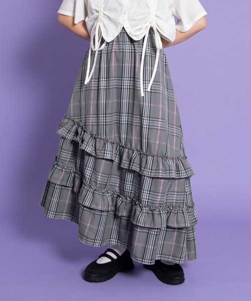 「PUNYUS」 ロングスカート 1 レッド レディース_画像6