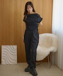パンツ ウエスト タック ストレート イージー...の詳細画像1