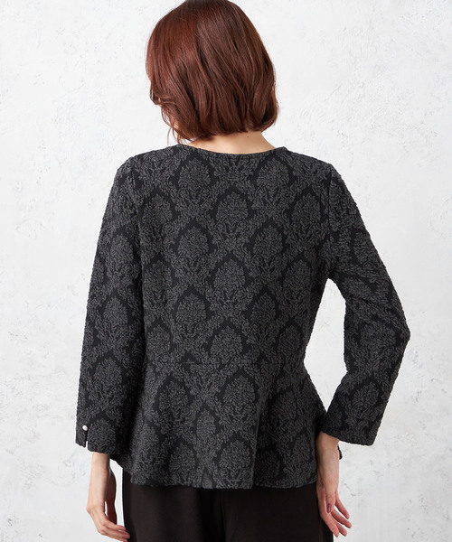 「A/C DESIGN BY ALPHA CUBIC」 7分袖カットソー M ブラック レディース_画像3