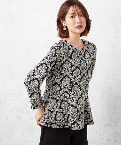 「A/C DESIGN BY ALPHA CUBIC」 7分袖カットソー M ブラック レディース_画像9