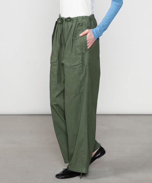 TICCA オリーブグリーン カーゴパンツ TICCA（ティッカ） カーゴパンツ | カーゴ ワイドイージーパンツ WOMEN