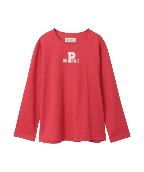 【美品】ピンクハウス★カジュアルロゴT♪ロゴプリント カットソー レディース Tシャツ 黒系 z18763 PINK HOUSE（ピンクハウス） tシャツ Pロゴ＆ロゴプリントカットソー