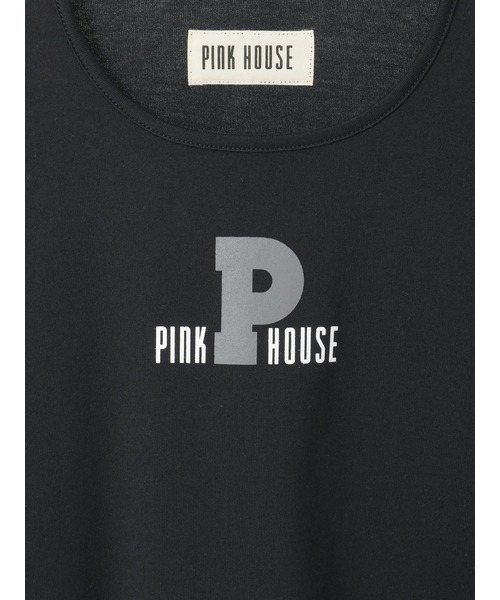 【美品】ピンクハウス★カジュアルロゴT♪ロゴプリント カットソー レディース Tシャツ 黒系 z18763 PINK HOUSE - 【美品】ピンクハウス☆カジュアルロゴT♪ロゴプリント