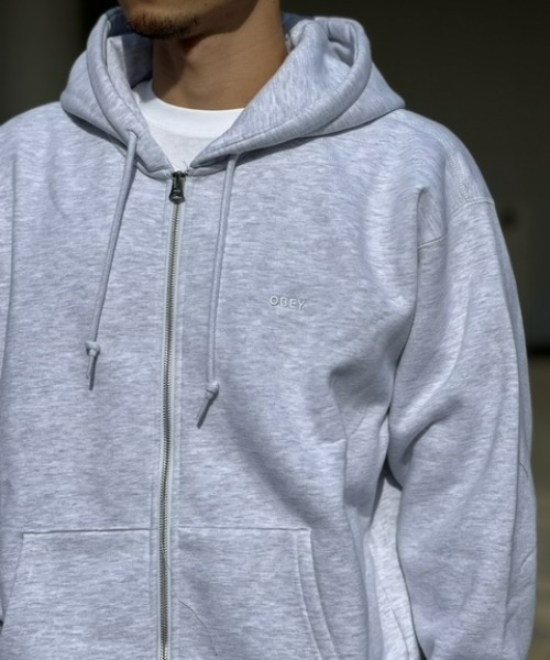 「OBEY」 ジップアップパーカー X-LARGE グレー メンズ_画像5