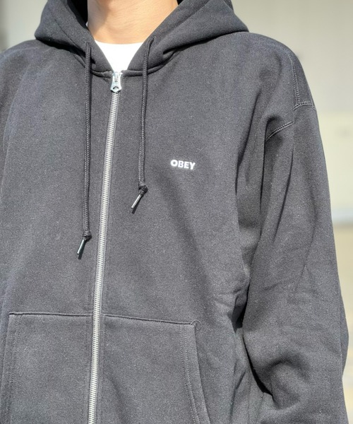 「OBEY」 ジップアップパーカー X-LARGE グレー メンズ_画像6