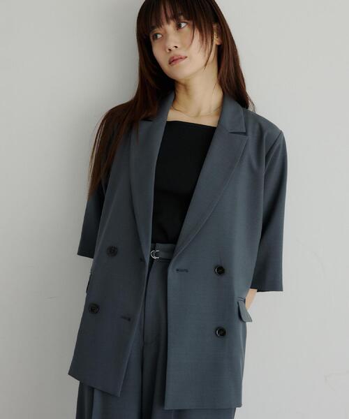 THE SHOP TK ジャケット テーラードジャケット 「セットアップ可」麻調