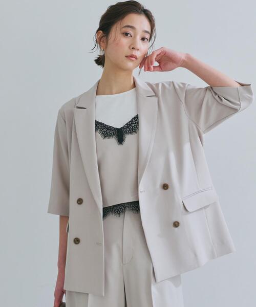 THE SHOP TK ジャケット テーラードジャケット 「セットアップ可」麻調
