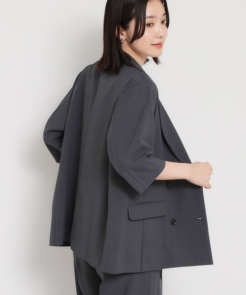 THE SHOP TK ジャケット テーラードジャケット 「セットアップ可」麻調