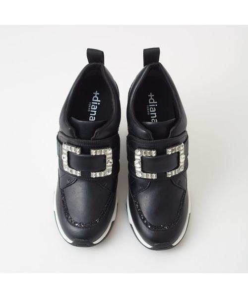 「+diana」 ローカットスニーカー 24.5cm ブラック レディース_画像4