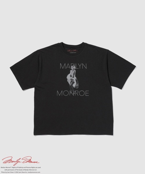 tシャツ マリリン・モンロー モノクロ実写フォトプリント ルーズ半袖T