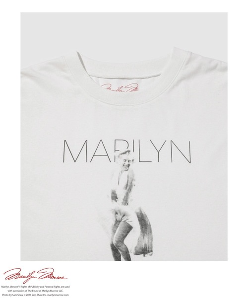 tシャツ マリリン・モンロー モノクロ実写フォトプリント ルーズ半袖T 