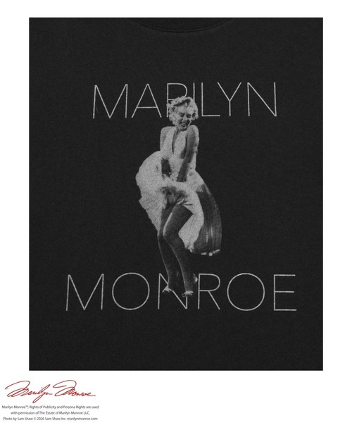 tシャツ マリリン・モンロー モノクロ実写フォトプリント ルーズ半袖T