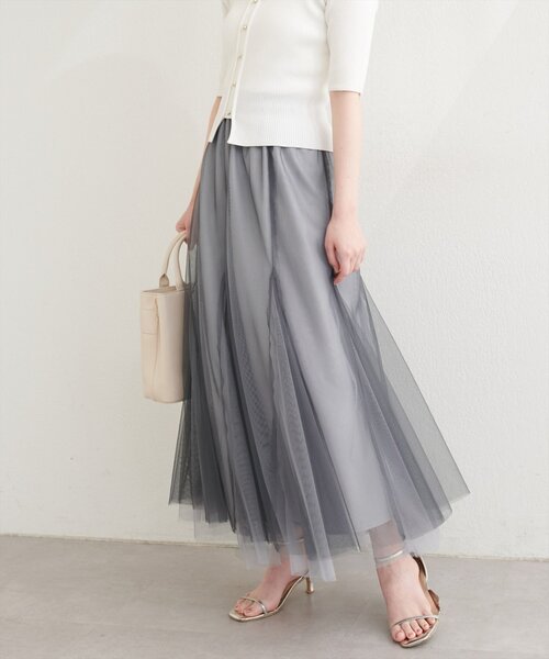 Nouveau Couture フレアロングスカート natural couture ロング スカート チュールスカート : ZOZOTOWN Yahoo
