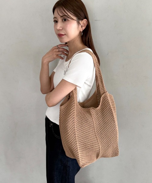 トートバッグ 「A4収納可」編みトートバッグ レディース : ZOZOTOWN