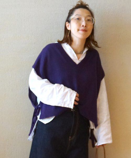 「JOURNAL STANDARD LUXE」 ニットベスト - ブラック レディース_画像3